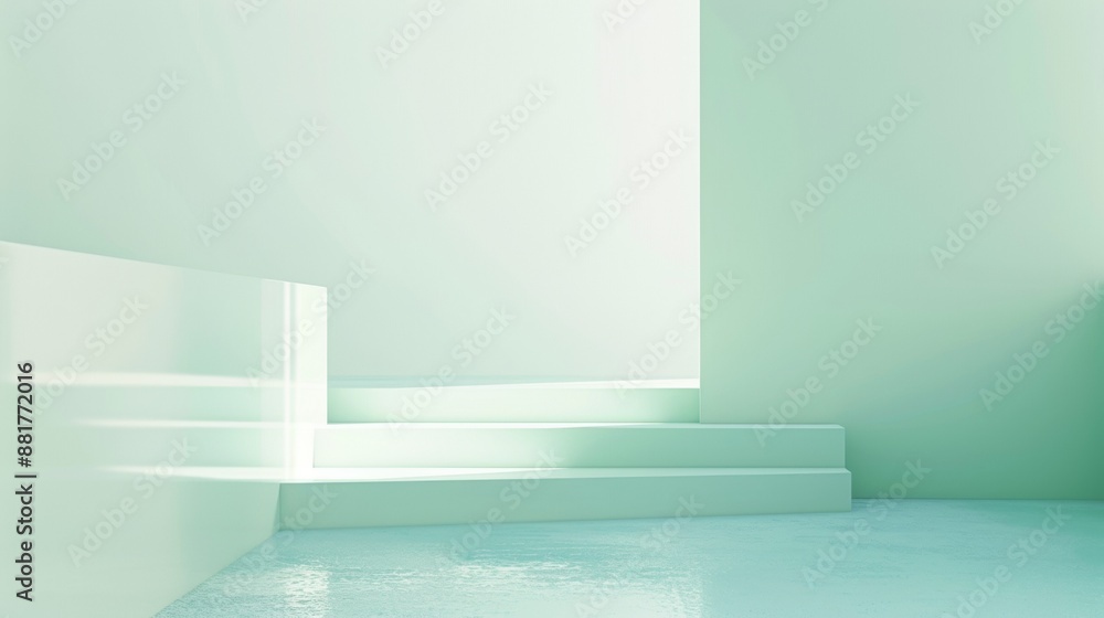 Abstract Green Steps in a Minimalist Interior Design Studio Abstract Green Steps in a Minimalist Interior Design Studio
