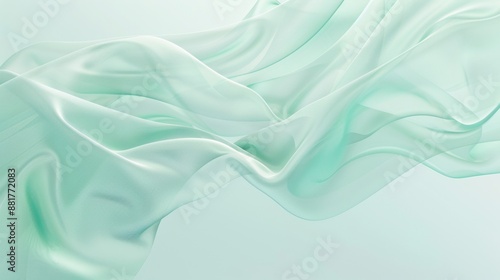 Wallpaper Mural Flowing Mint Green Fabric Draped on White Background Torontodigital.ca
