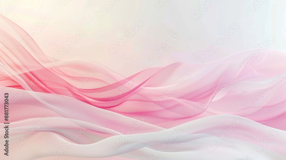 Pink and White Sheer Fabric Draped in Waves Pink and White Sheer Fabric Draped in Waves