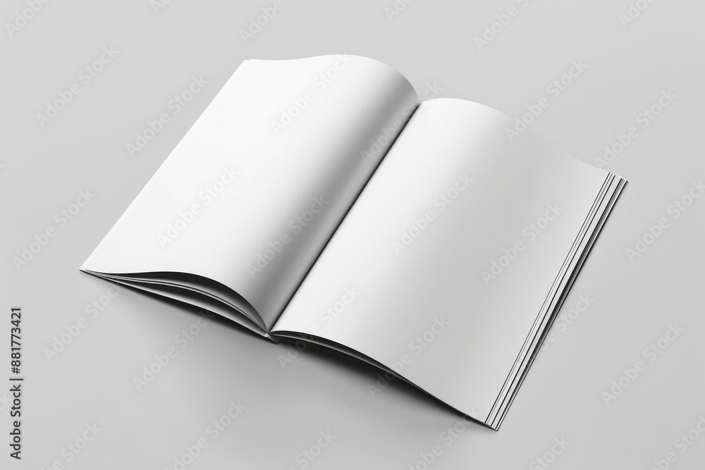 Blank Brochure. Top View of Open and Closed Brochures on Grey Background for Branding Design Blank Brochure. Top View of Open and Closed Brochures on Grey Background for Branding Design