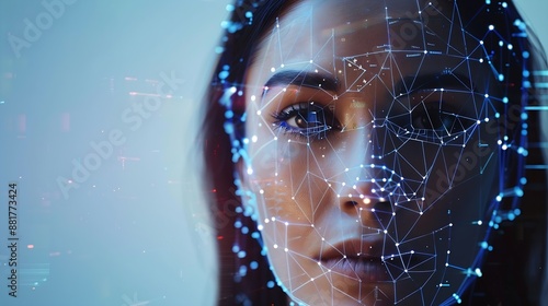 Deep fake Deepfake and AI artificial intelligence video editing technology Face of a person in editor Machine learning concept Fraud picture swap : Generative AI