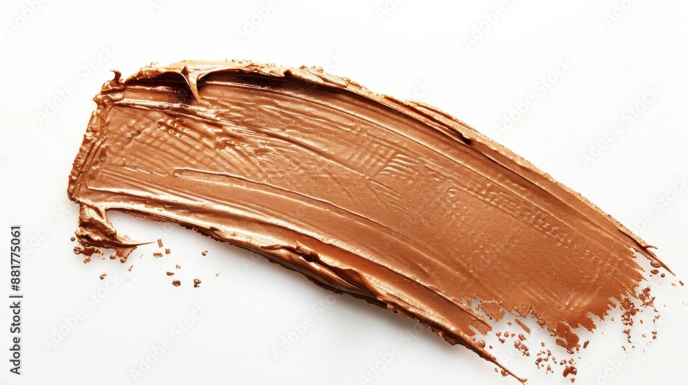Close Up of a Swatch of Brown Liquid Foundation on a White Surface Close Up of a Swatch of Brown Liquid Foundation on a White Surface