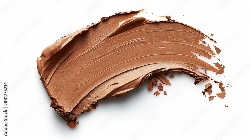 Closeup of Brown Liquid Foundation Swatch on White Background Closeup of Brown Liquid Foundation Swatch on White Background