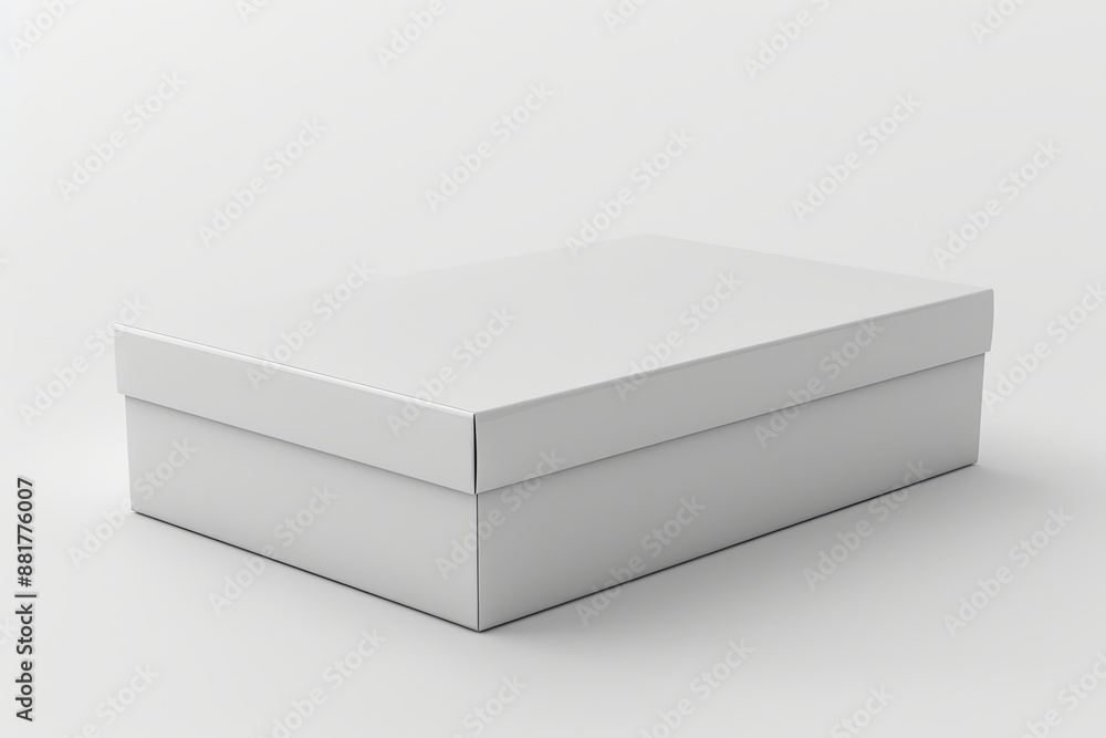 Fototapeta premium Blank White Box Mockup on Isolated White Background created with Generative AI