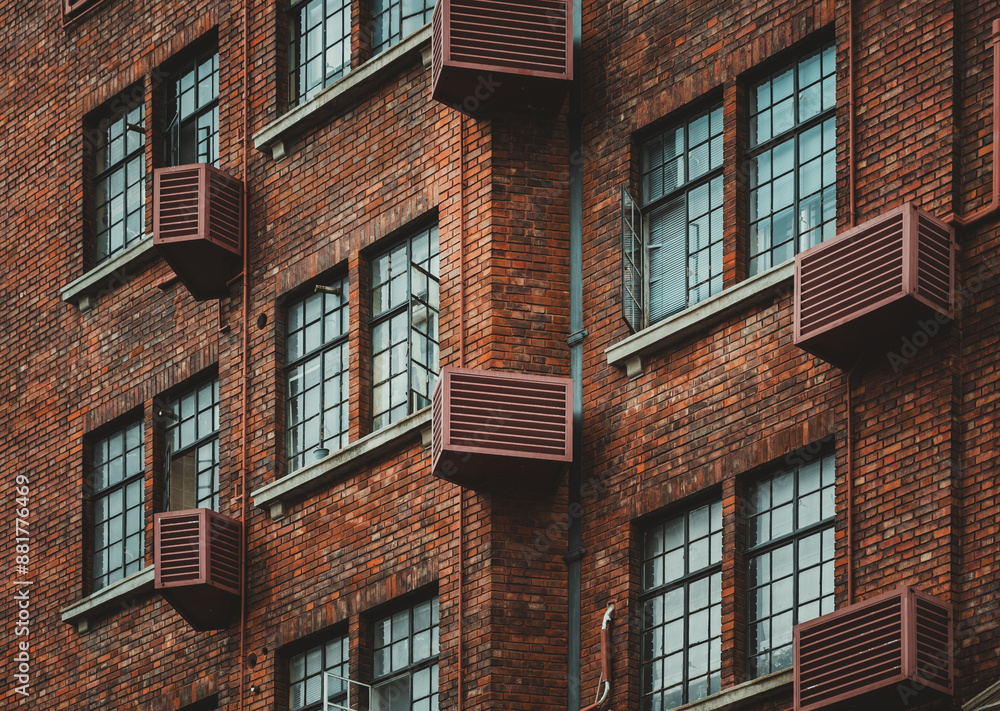 Fototapeta premium traditional building exterior facade close-up details in Shanghai, China