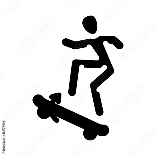 Tableau sur toile kickflip skate sport glyph icon vector