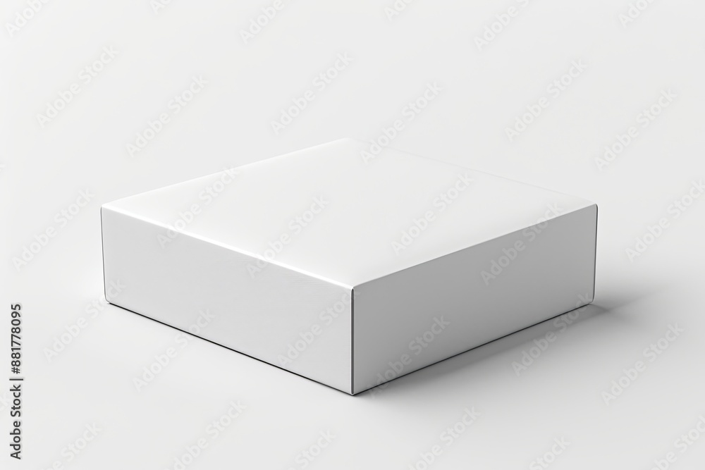 Fototapeta premium Blank White Box Mockup on Isolated White Background created with Generative AI