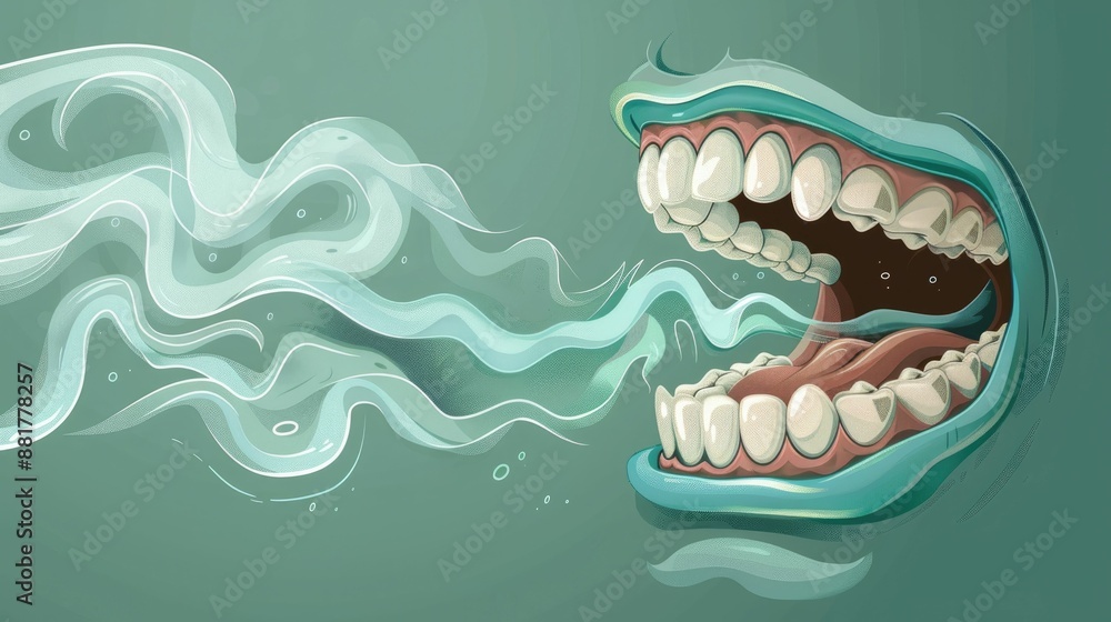 Illustration of Mouth Exhaling Bad Breath
Illustration of Mouth Exhaling Bad Breath