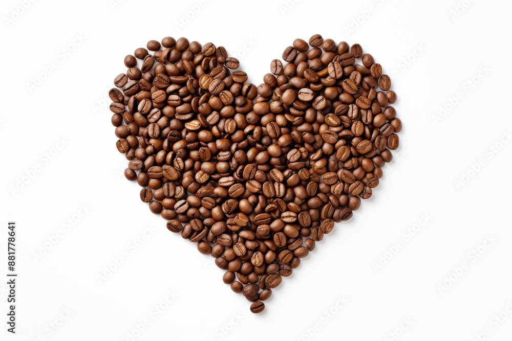 Coffee Beans arranged in a heart Shape Coffee Beans arranged in a heart Shape