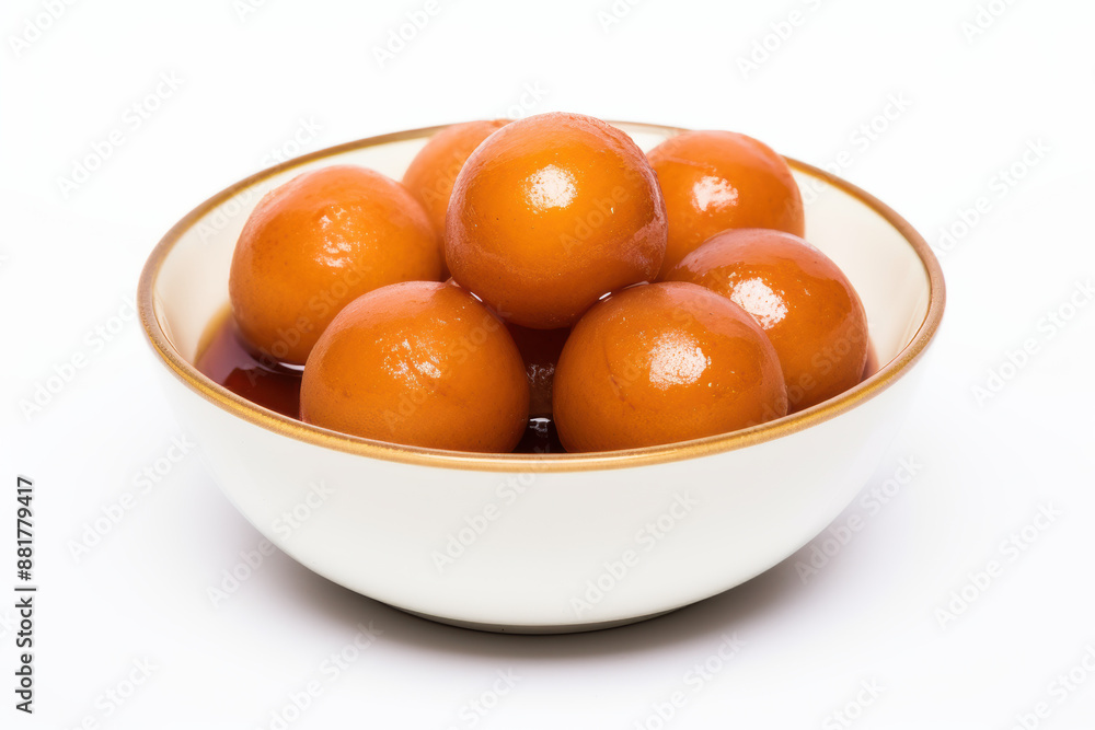 Gulab jamun in a bowl isolated on a white background Gulab jamun in a bowl isolated on a white background