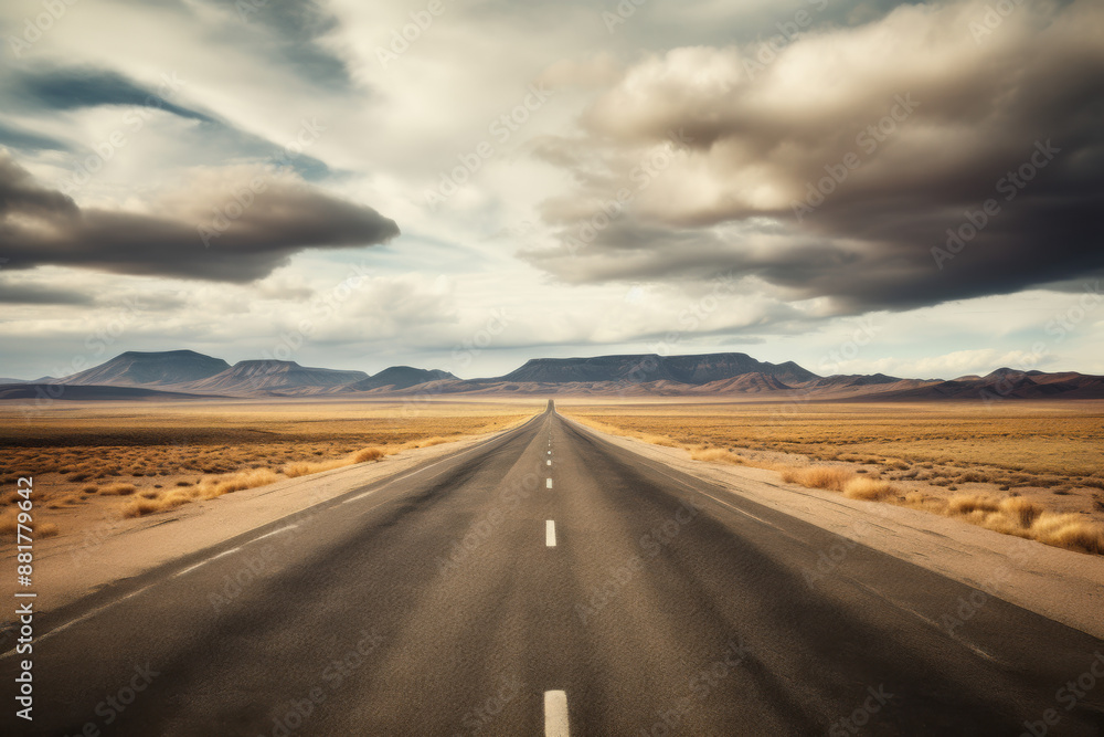Fototapeta premium An empty road leading to the horizon