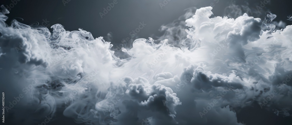 Obraz premium White Smoke Clouds Against a Dark Gray Sky