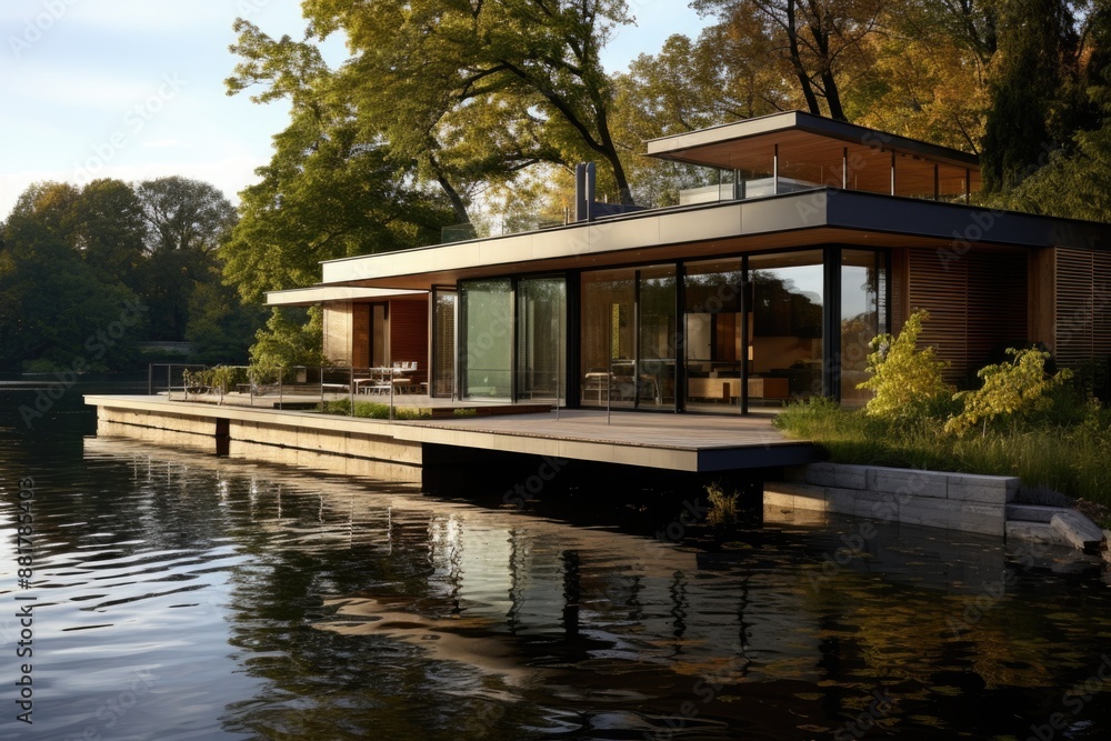 Serene Riverfront Minimalist Home with Spacious Deck Offering Seamless Indoor-Outdoor Connection Serene Riverfront Minimalist Home with Spacious Deck Offering Seamless Indoor-Outdoor Connection