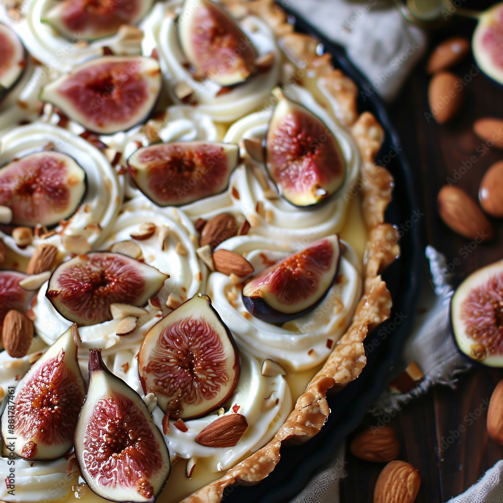 Fig and Almond Tart with Whipped Cream