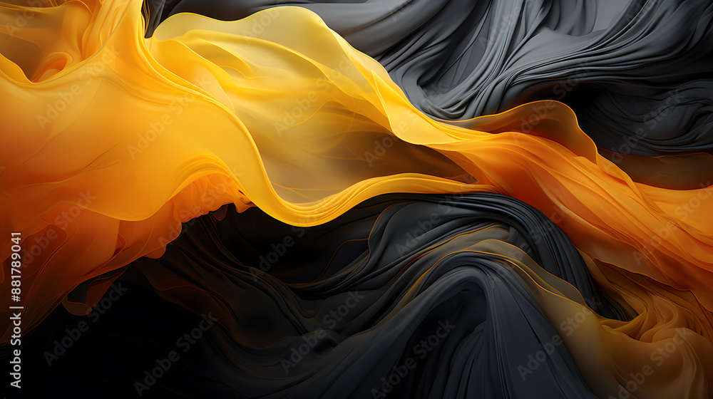 abstract graphic illustration of fluid wave, form, patterns, and textures in shades of color mood and tone on black background abstract graphic illustration of fluid wave, form, patterns, and textures in shades of color mood and tone on black background