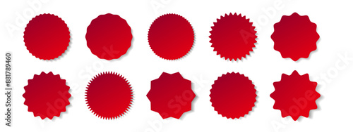 Wavy Zigzag Circle Stickers Set for insignia, icons, labels and price tag, new arrival badges, Frame, Stamp, Template, Promo Design, Web Design and Social Media. vector icons isolated on background
