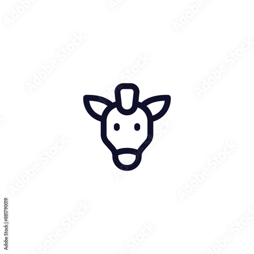 Simple line art illustration of a zebra head