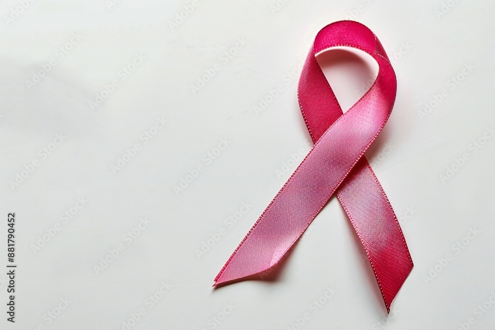 Cancer awareness ribbon on white background Generative Ai Cancer awareness ribbon on white background Generative Ai