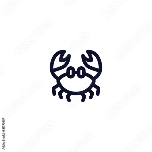 Minimalist Crab Line Art