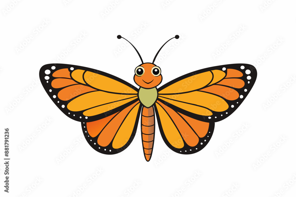 Fototapeta premium Monarch Butterfly icon vector art illustration