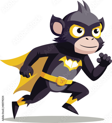 A nice chimpanzee cartoon silhouette vector art illustration free Download