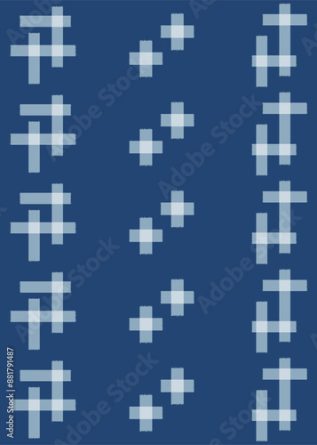 沖縄の染物の模様をイメージしたイラスト素材