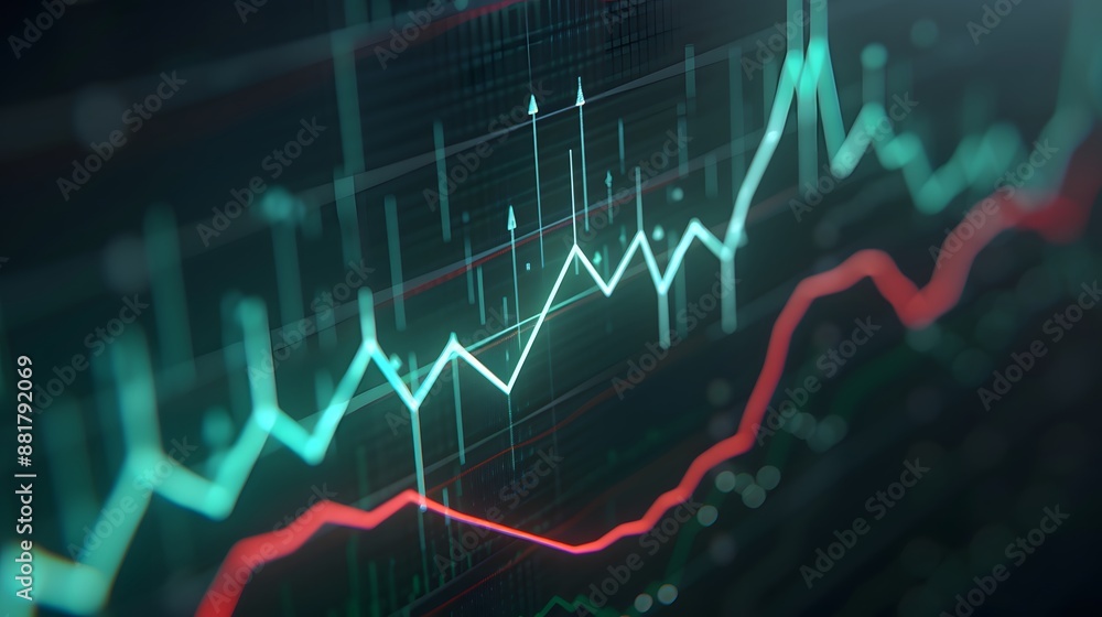 Abstract financial chart with glowing lines. Showcasing economic trends, statistics, and market analysis for business presentations. Abstract blur background. Abstract financial chart with glowing lines. Showcasing economic trends, statistics, and market analysis for business presentations. Abstract blur background.