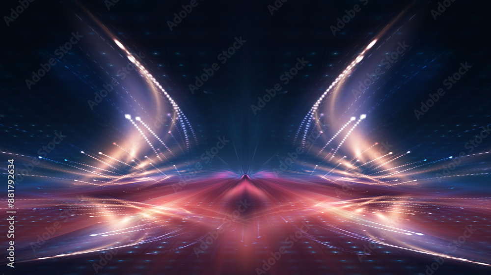 Light neon tunnel, abstract neon background. Light neon tunnel, abstract neon background.