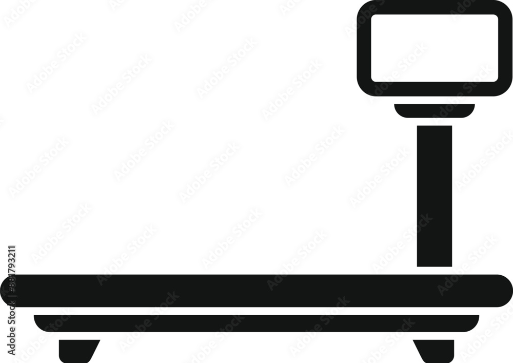 Electronic price computing scale standing on counter for retail checkout Electronic price computing scale standing on counter for retail checkout