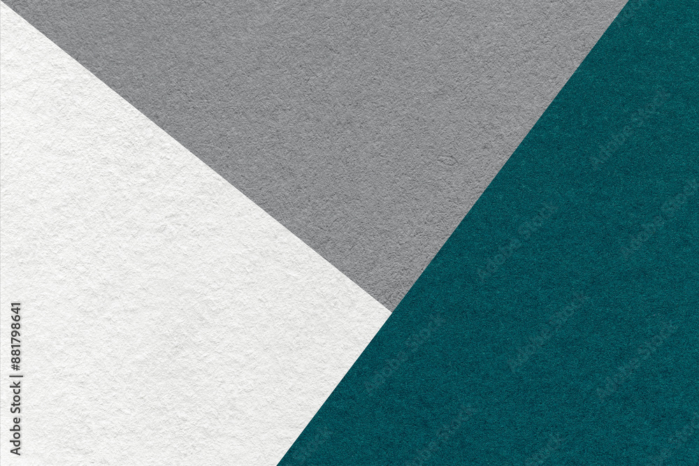 Texture craft white, gray and teal shade color paper background, macro. Vintage abstract emerald cardboard Texture craft white, gray and teal shade color paper background, macro. Vintage abstract emerald cardboard