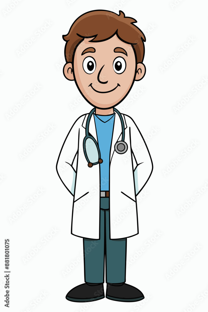 Doctor standing icon vector art illustration Doctor standing icon vector art illustration