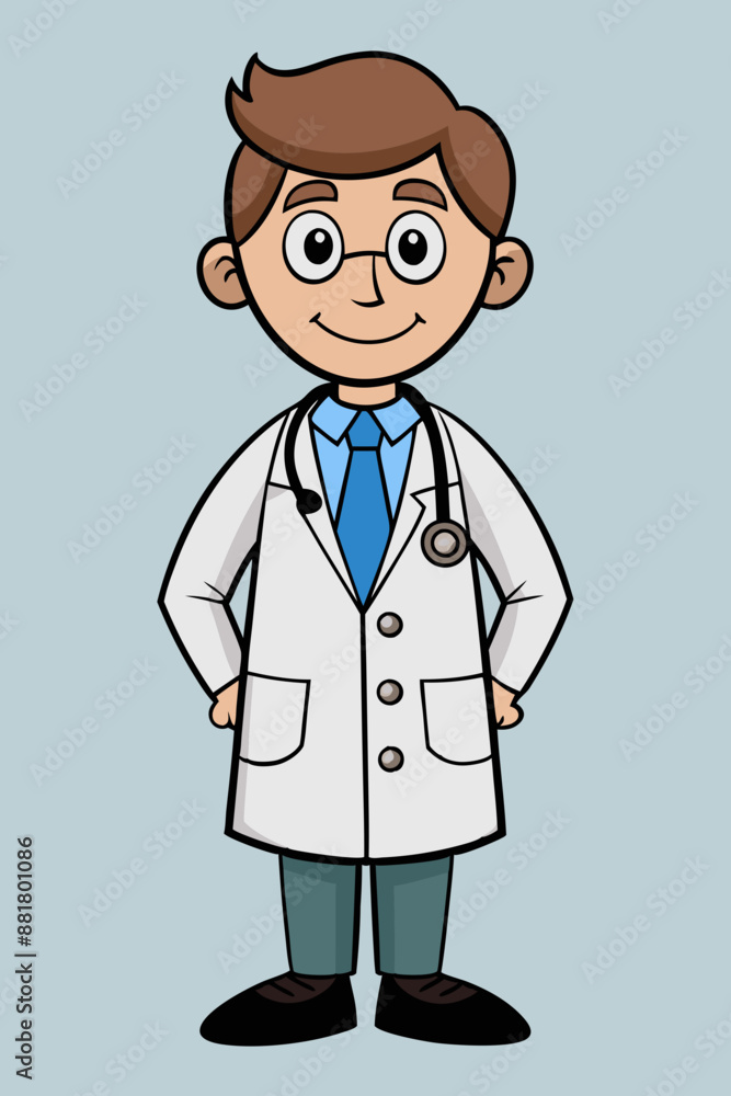 Doctor standing icon vector art illustration Doctor standing icon vector art illustration