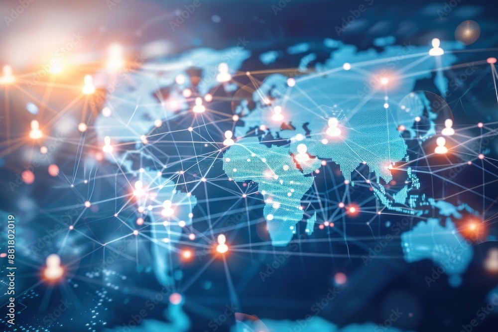 Global business network, innovative technology and social network concept. Business strategy analysis and data Global business network, innovative technology and social network concept. Business strategy analysis and data
