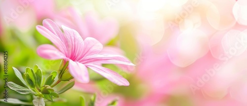 Closeup of a blossom in a flower bed, detailed and vibrant, peaceful natural elements