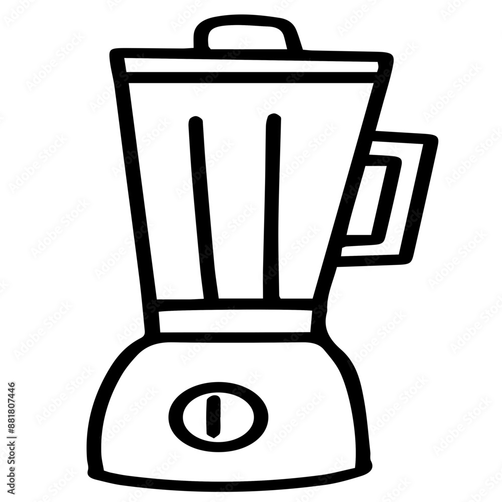 Hand drawn black and white color of Blender design isolated on transparent background. Vector illustration. Hand drawn black and white color of Blender design isolated on transparent background. Vector illustration.