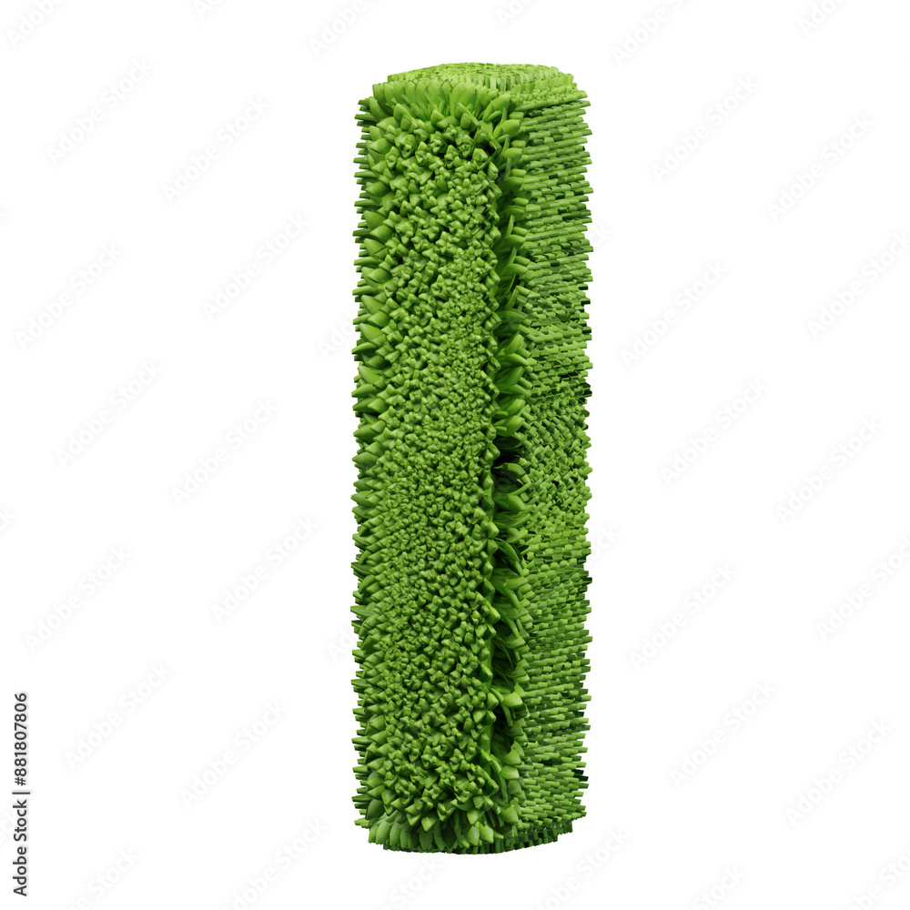 green grass letter i 3d illustration green grass letter i 3d illustration