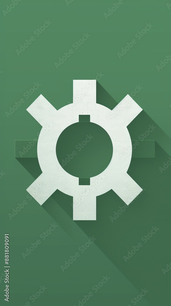 Minimalist Poster Design for International Cooperatives Day - Modern Gear Symbol on Green Background Minimalist Poster Design for International Cooperatives Day - Modern Gear Symbol on Green Background