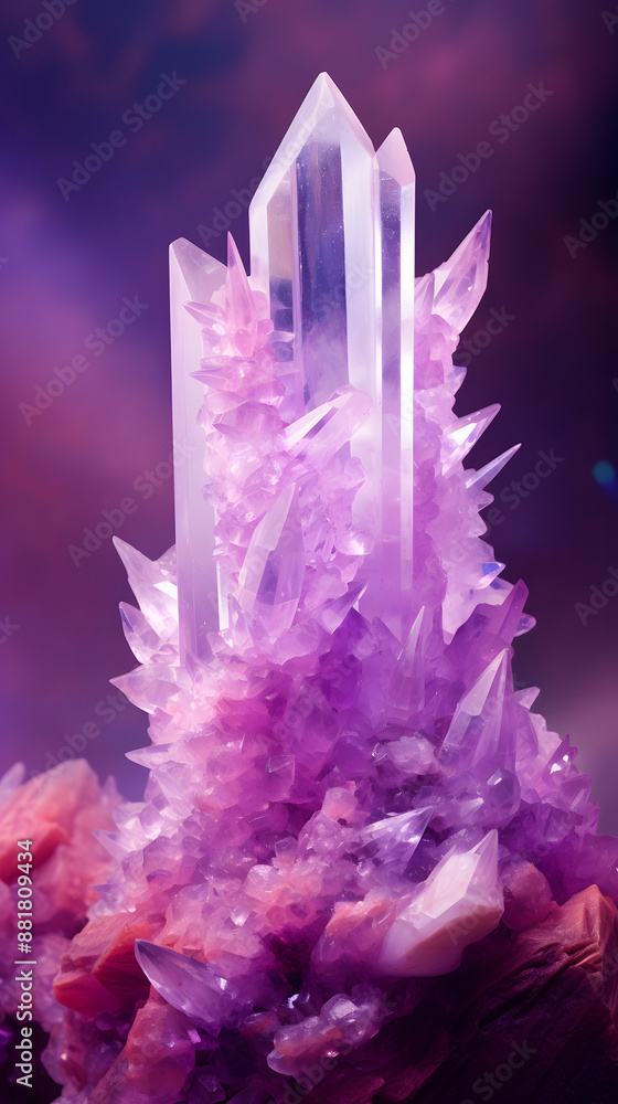 Digital amethyst geometric abstract graphics poster mobile phone background Digital amethyst geometric abstract graphics poster mobile phone background