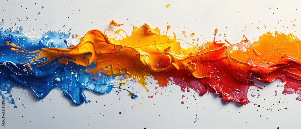 Abstract paint splashes on a white background Abstract paint splashes on a white background