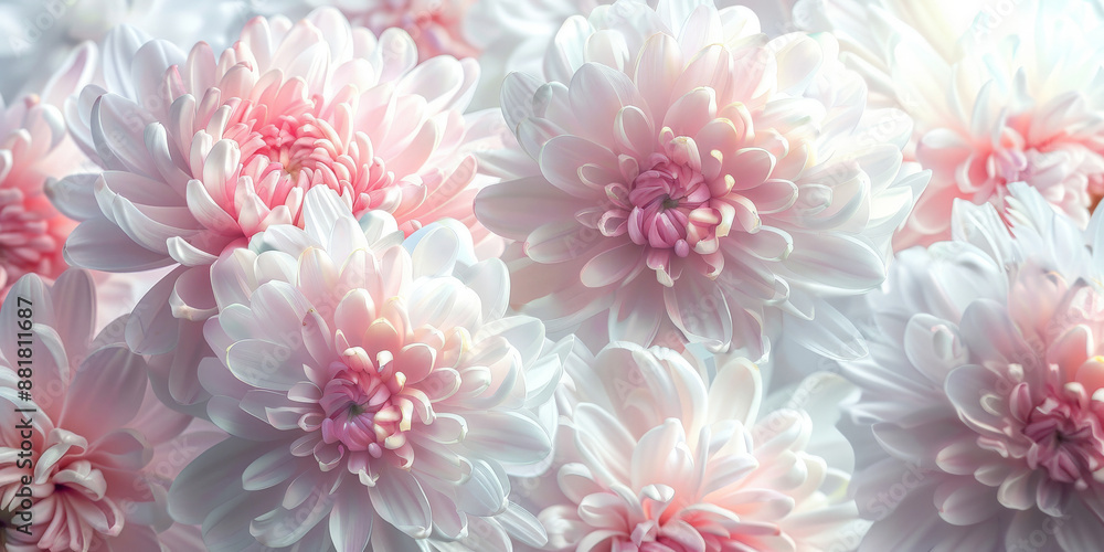 Floral background with white and pink chrysanthemum flowers Floral background with white and pink chrysanthemum flowers