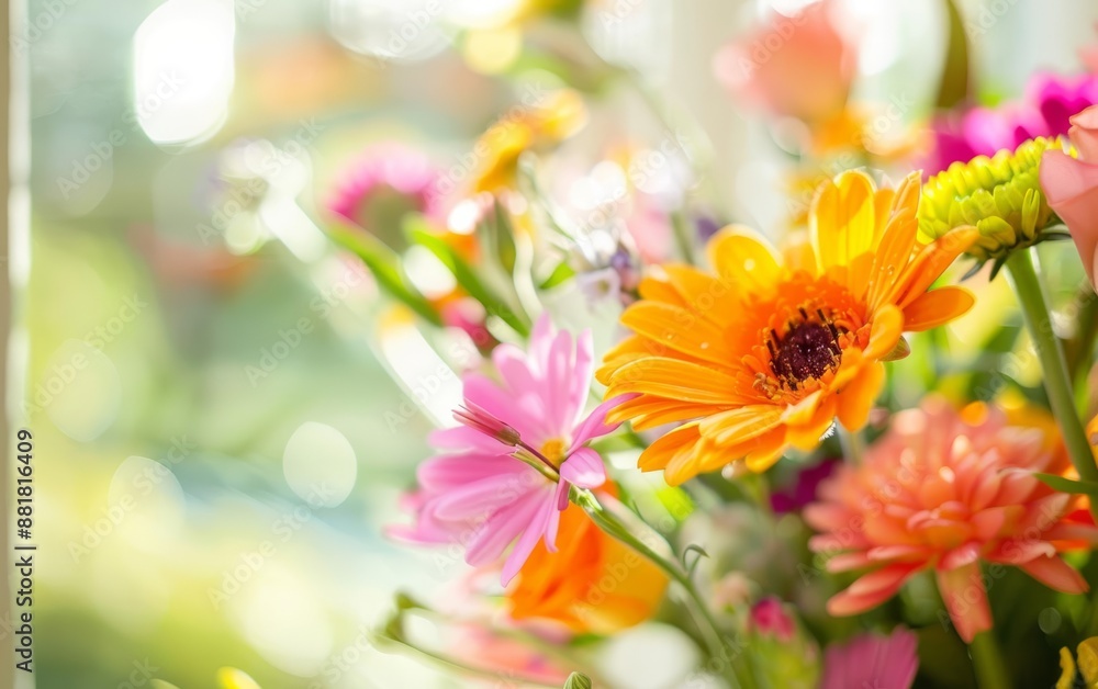Corsage with vibrant flowers in a greenhouse, intricate textures, vibrant colors, natures beauty Corsage with vibrant flowers in a greenhouse, intricate textures, vibrant colors, natures beauty