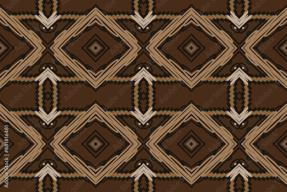 Ikat ethnic seamless pattern design. Abstract geometric Aztec fabric carpet mandala ornaments textile decorations wallpaper. Tribal boho native Ikat ethnic seamless pattern design. Abstract geometric Aztec fabric carpet mandala ornaments textile decorations wallpaper. Tribal boho native