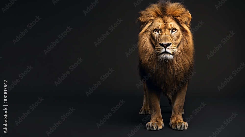 A majestic lion standing proudly A majestic lion standing proudly