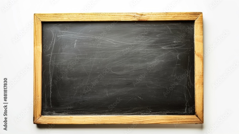 Blackboard in wooden frame isolated on a white background. Black chalkboard background texture Blackboard in wooden frame isolated on a white background. Black chalkboard background texture