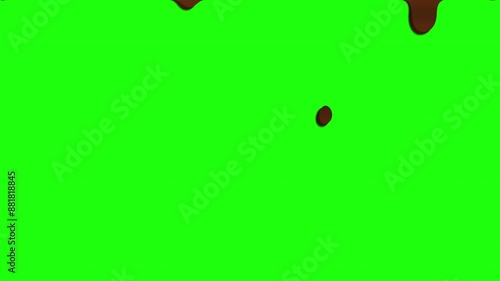 Chocolate ice cream melted animation. Cream melted animation. Sweet ice cream flowing down. Motion graphic. 4K animation