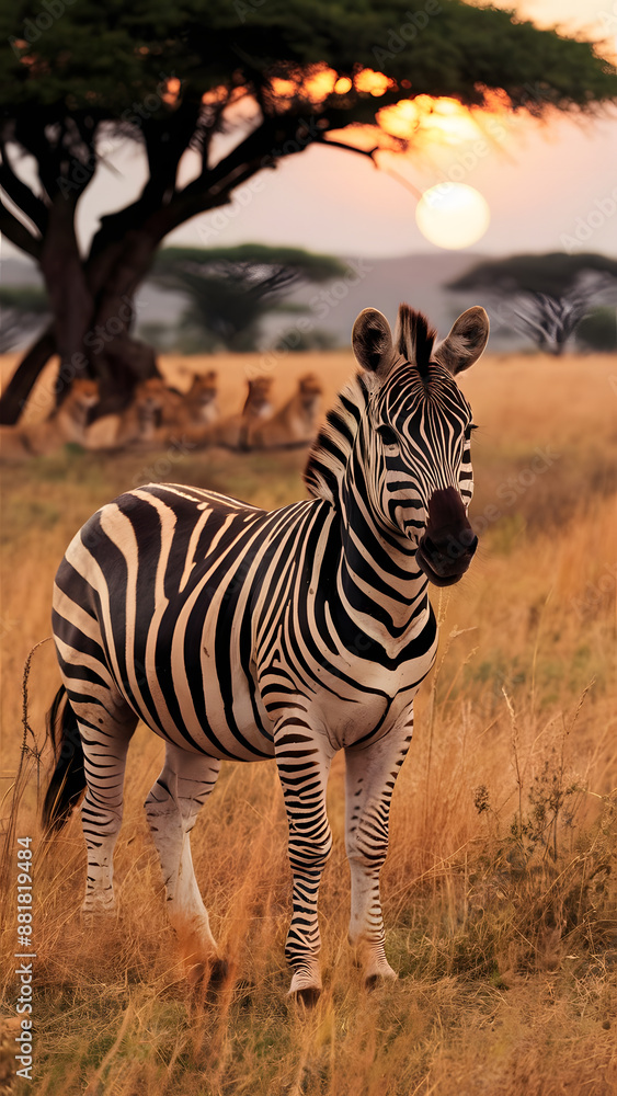 Naklejka premium Striking Zebra in the Wild