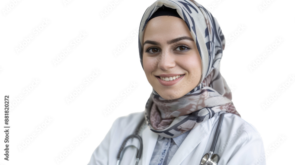 PNG Image of A hijab female doctor PNG Image of A hijab female doctor