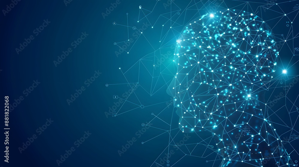 Fototapeta premium Artificial intelligence brain power research tech market with representing ai innovation technology.