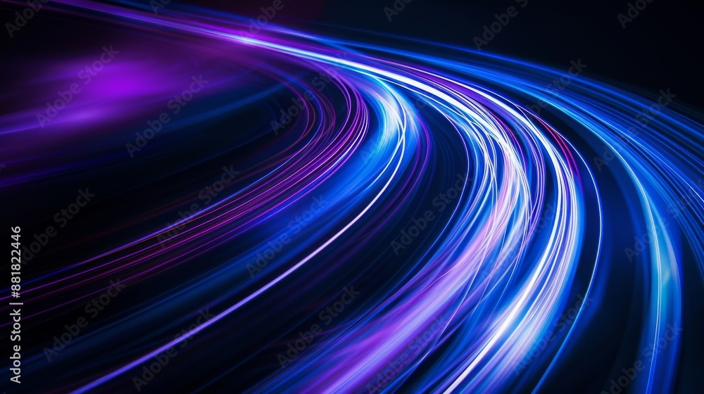 Swirling blue and purple lights create a dynamic. Vibrant design that captivates the eye. Blending seamlessly to form a captivating pattern that exudes energy and movement against a dark background Swirling blue and purple lights create a dynamic. Vibrant design that captivates the eye. Blending seamlessly to form a captivating pattern that exudes energy and movement against a dark background
