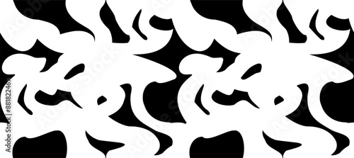 Seamless black pattern with imitation of cutting on transparent base. Vector.